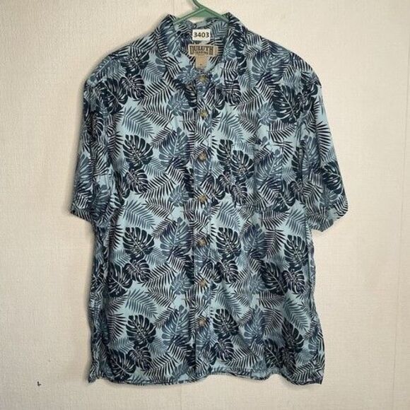Duluth Trading Co Relaxed Fit Button Up Hawaiian Resort Shirt Men Size XL Blue - Picture 6 of 9